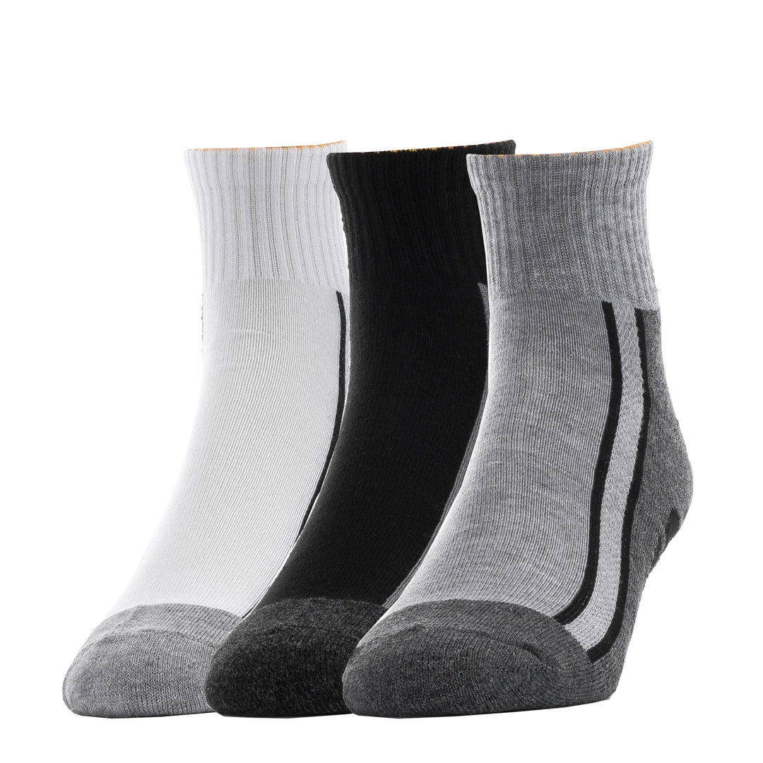 CATERPILLAR 3 Pack Mens Oversized CAT Logo Half Cushion Quarter BEST SELLERS