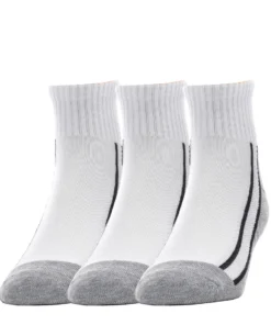 CATERPILLAR BEST SELLERS 3 Pack Mens Oversized CAT Logo Half Cushion Quarter