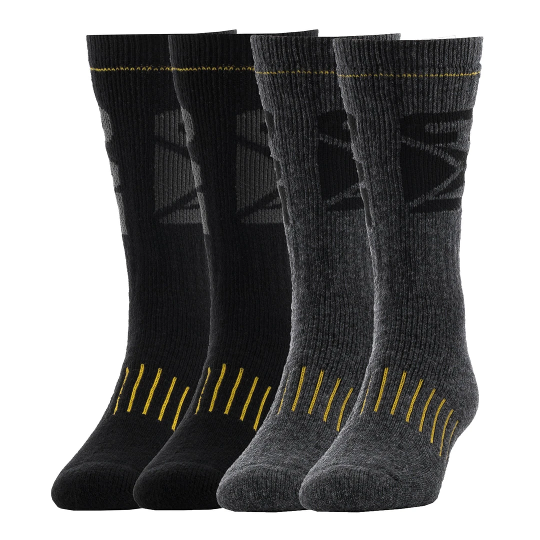 CATERPILLAR BEST SELLERS 4 Pack Mens CAT Logo Full Cushion Boot Crew