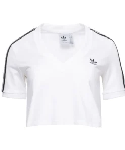 ADIDAS NEW ARRIVALS Cropped 3 Stripe Tee - Womens